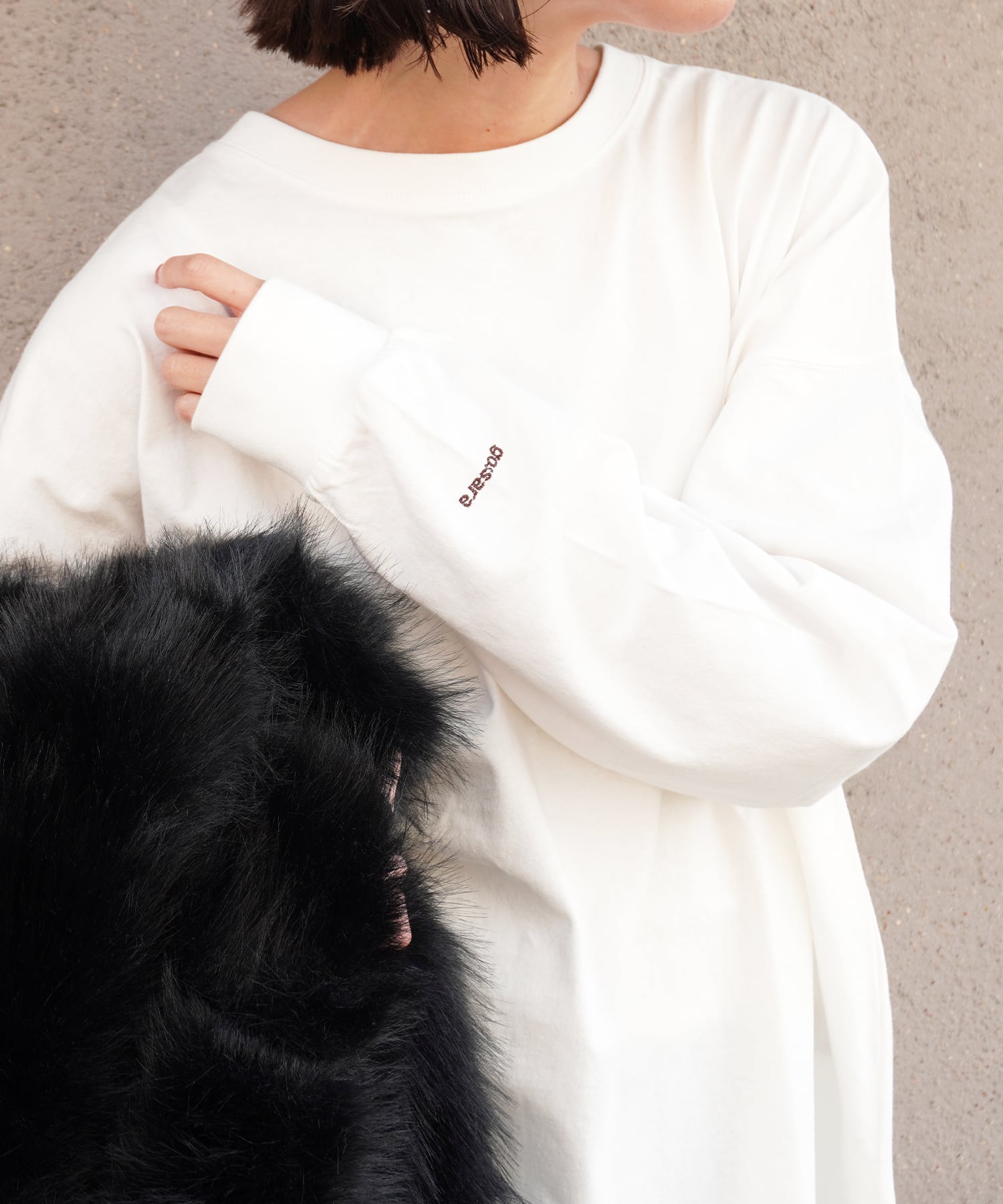 袖ロゴ刺繍シンプルロンT 5242507(0904)