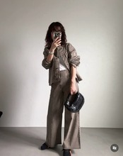 【受注予約:10月上旬入荷予定】フリンジツイルワイドデニムPT/グレー