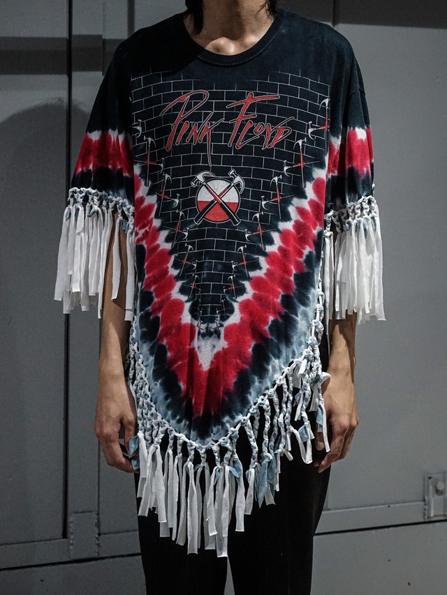 【add (C) vintage】"Original Remake" Chaos Knitting Braid Fringe Design S/S T-Shirt