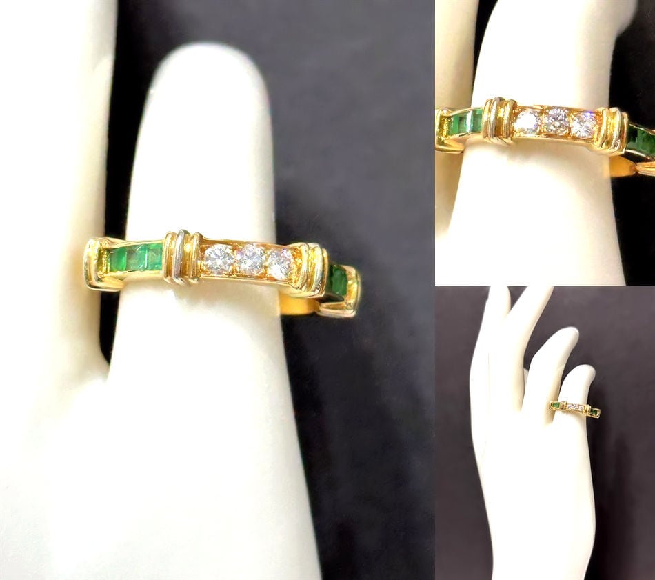 CARTIER カルティエ コンテッサ エメラルド ダイヤモンド リング K18  