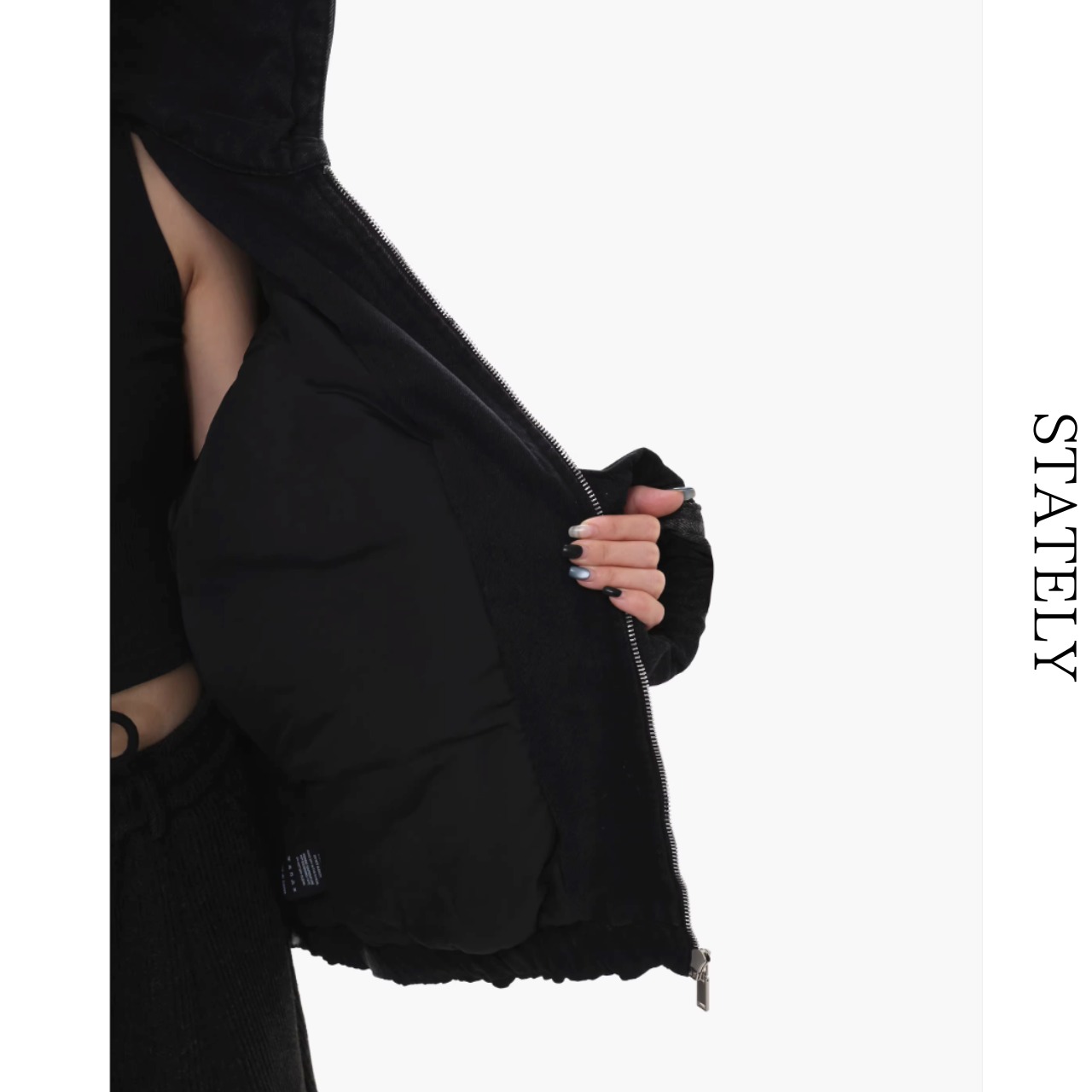 Unisex Washed Denim フーディZip Jacket_O06・画像8