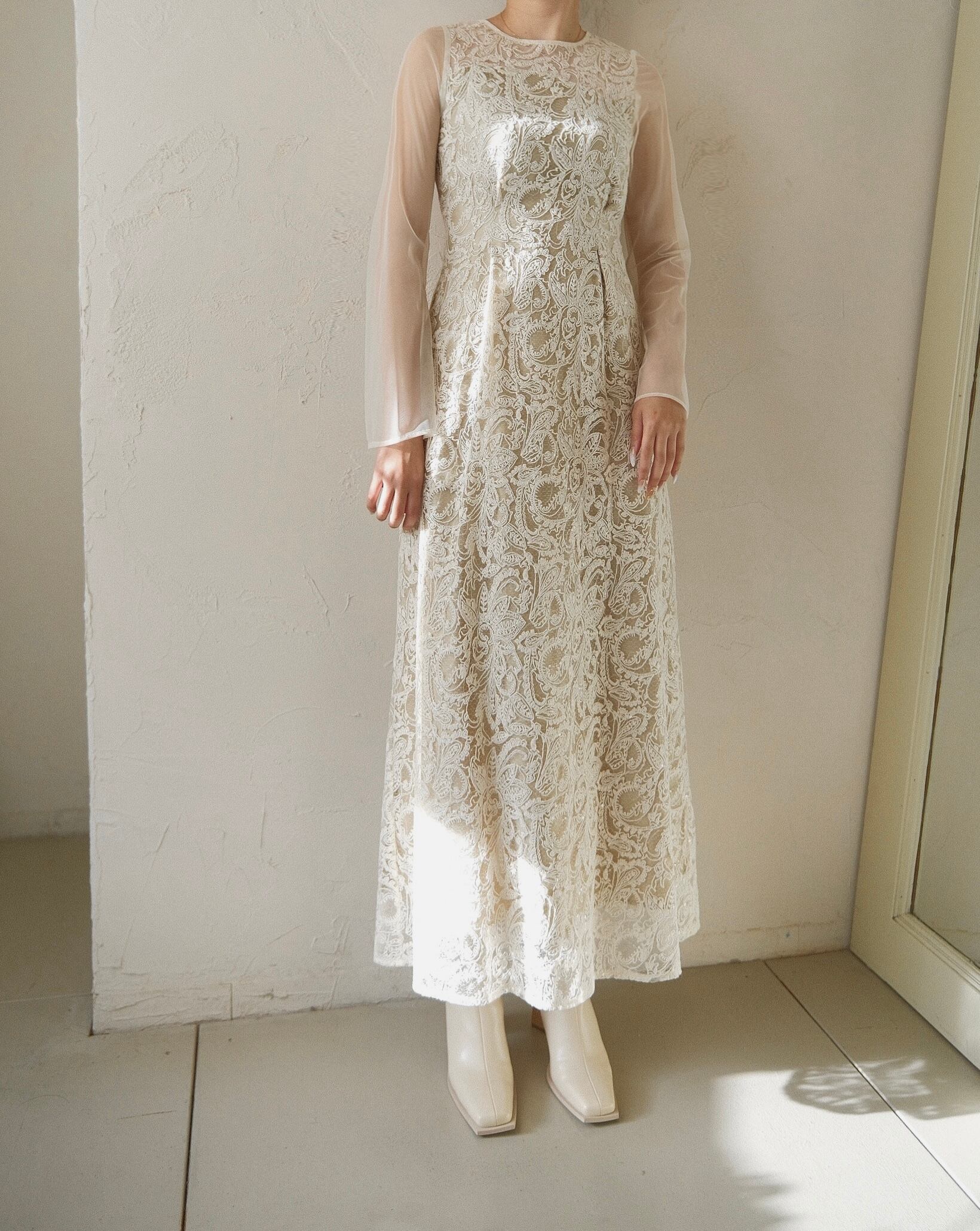 Leaf Embroidery Back Design Dress / YELLOW | kiddo.com