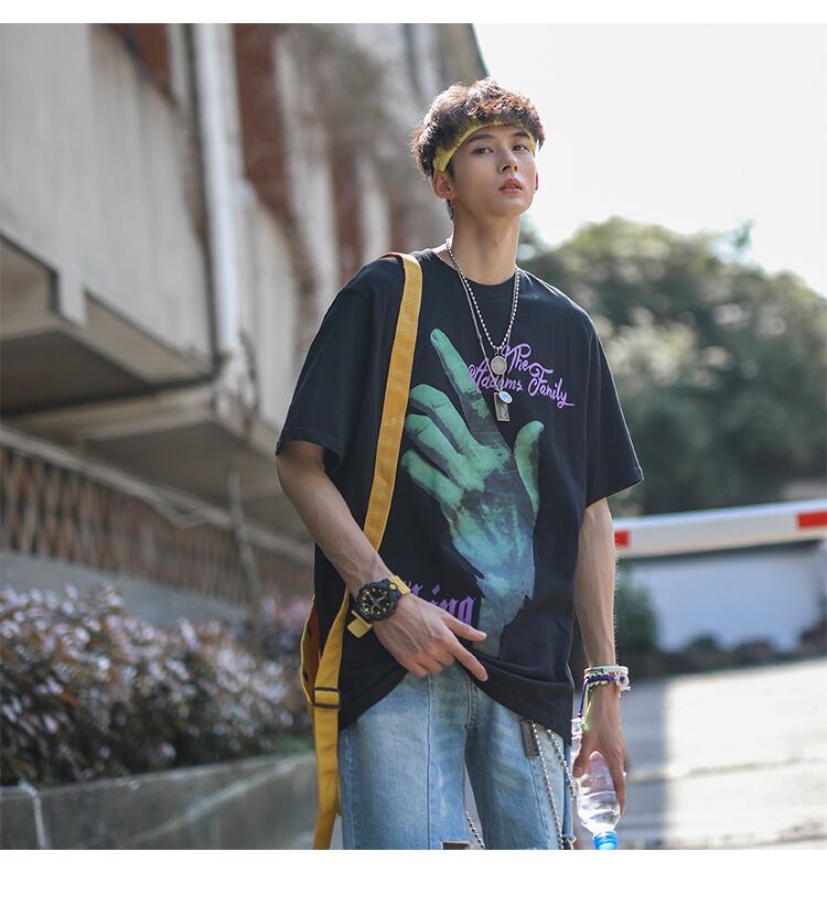 全2色 Tシャツ カットソー プリント カジュアル シンプル