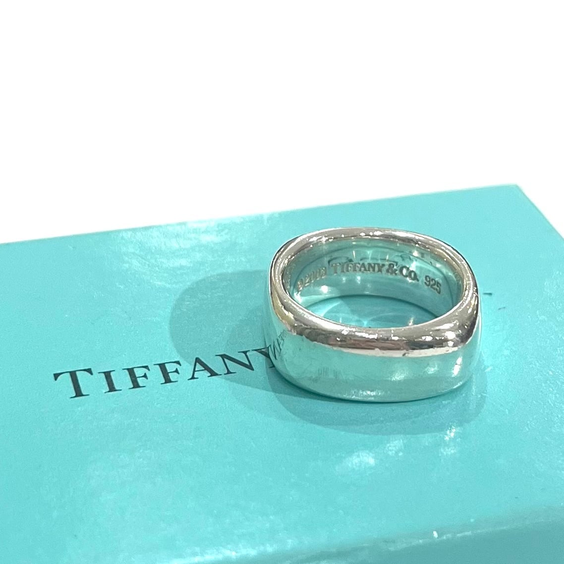 TIFFANY&CO.】2108 スクエアリング／SV925／幅0.9cm／10〜10.5号