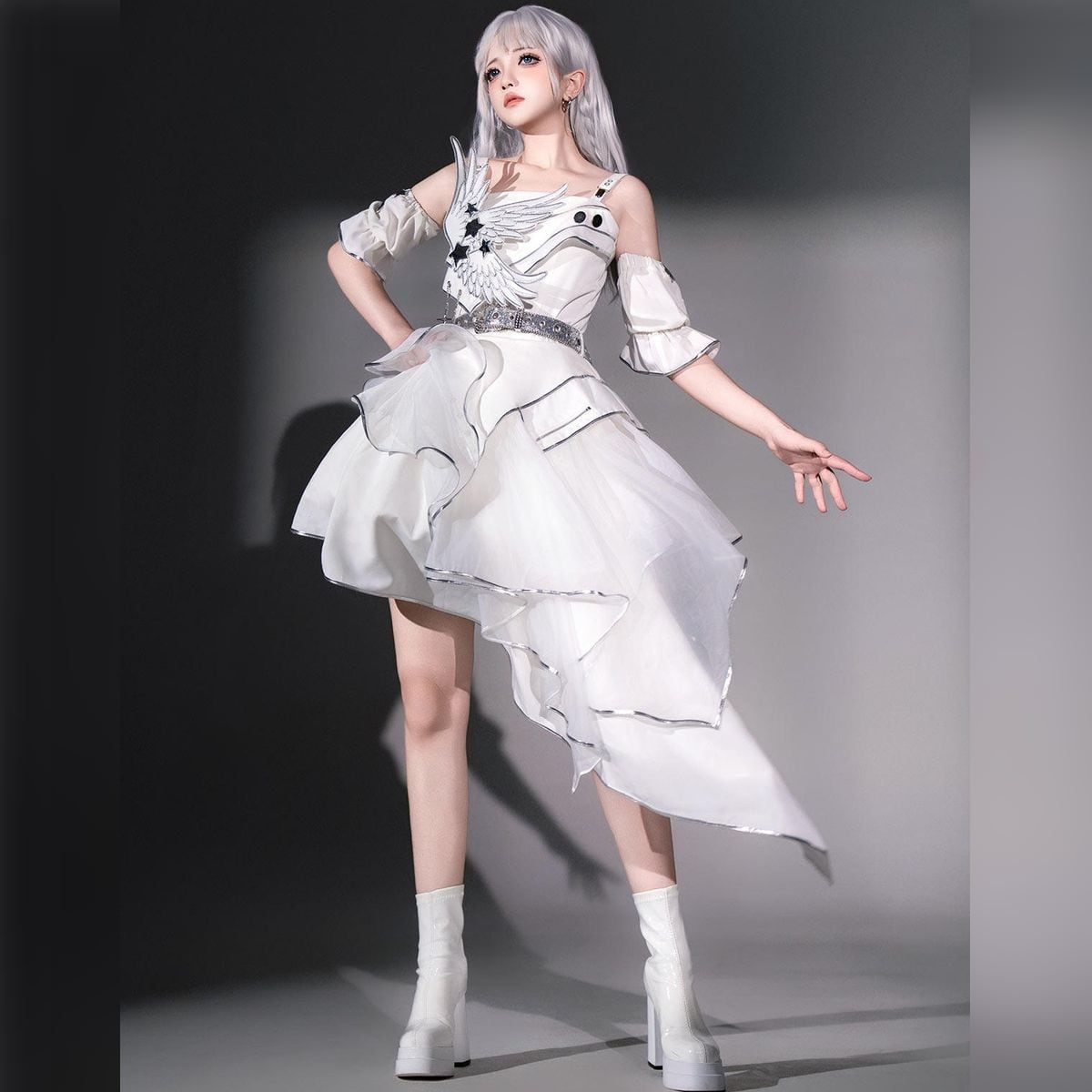白翼セレスティアルアシメドレスセット | Maiden's Rêve