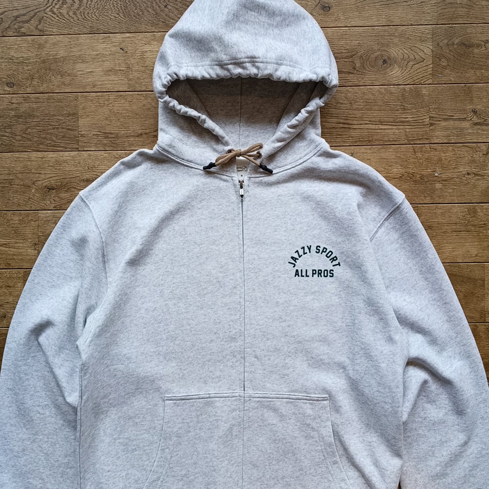 J.S. All Pros カレッジ ロゴ ジップアップ フーディー(ライト グレー)