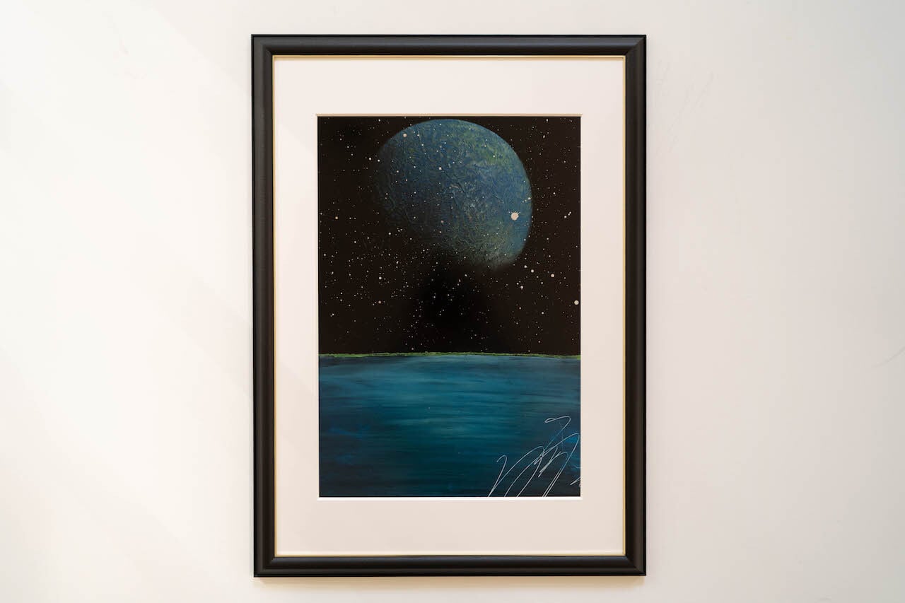 Earth with the ocean / 地球、海をテーマにしたスプレーアート作品