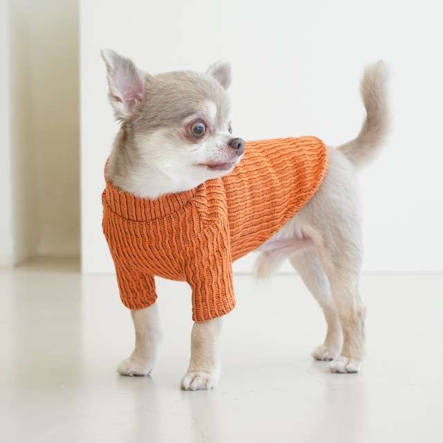 Knit Like Mockneck Tee - Orange