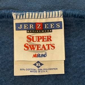 【JERZEES】USA製 ハーフジップ スウェット ワンポイントロゴ 総合病院 刺繍ロゴ XL オーバーサイズ くすみカラー US古着