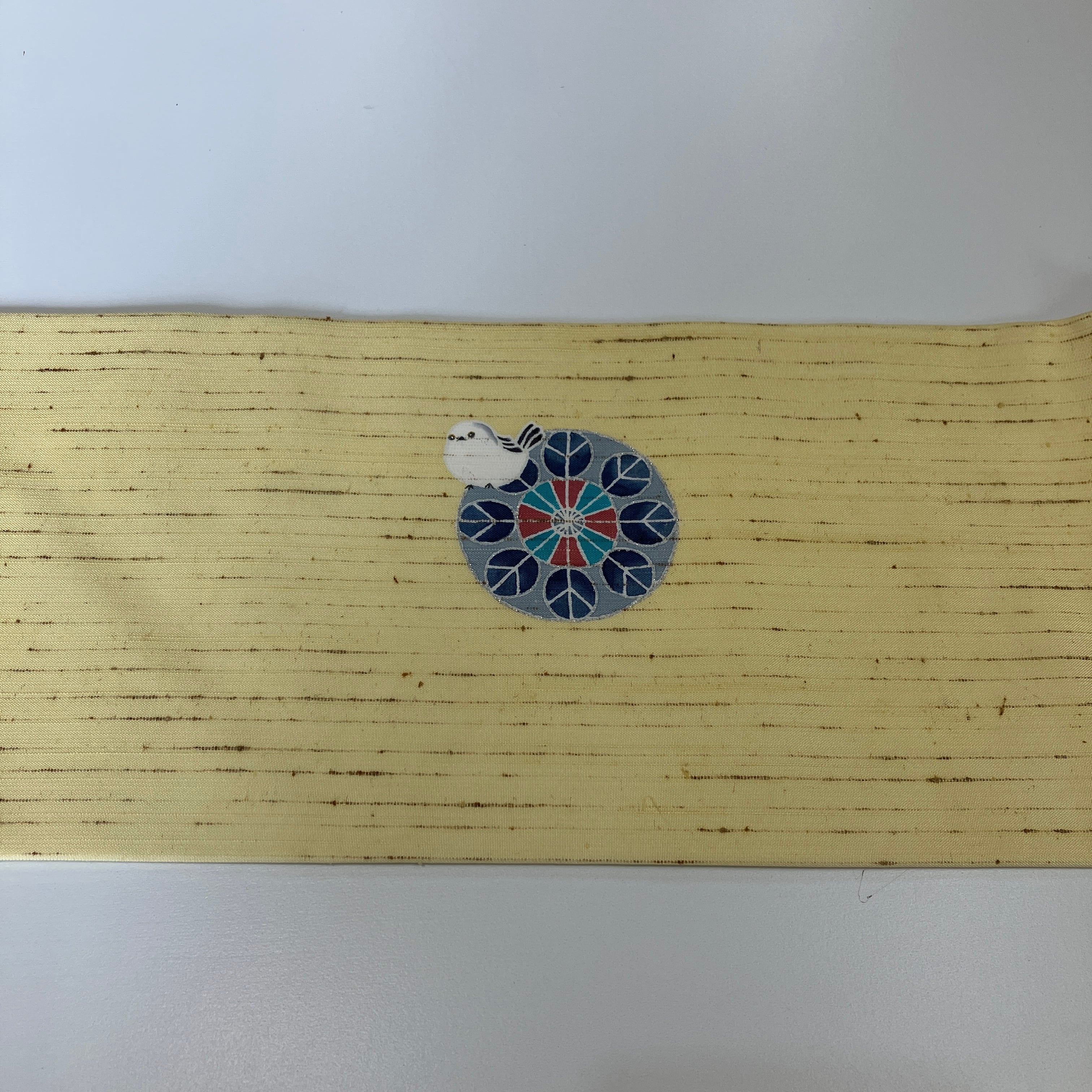 手描友禅 名古屋帯 「雪の結晶とシマエナガ」 | somemoyoushop ーそめ