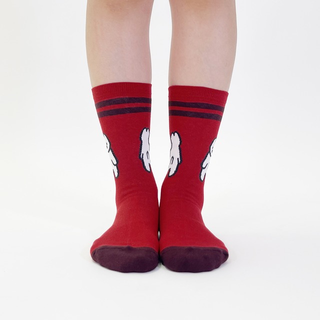 【matsui】SOCKS  ライン レッド ソックス