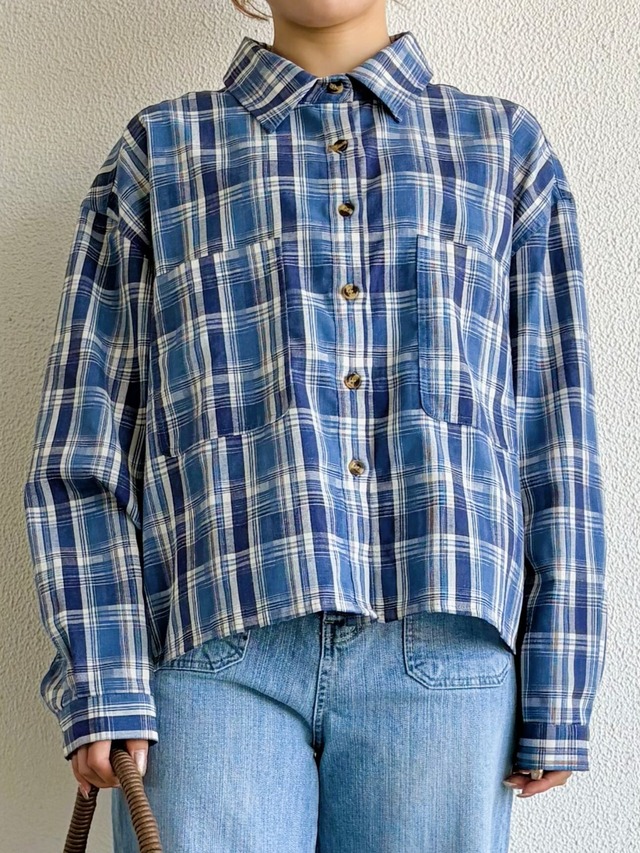 【N°9286!】cotton チェックバックタックシャツ（9213-65040）