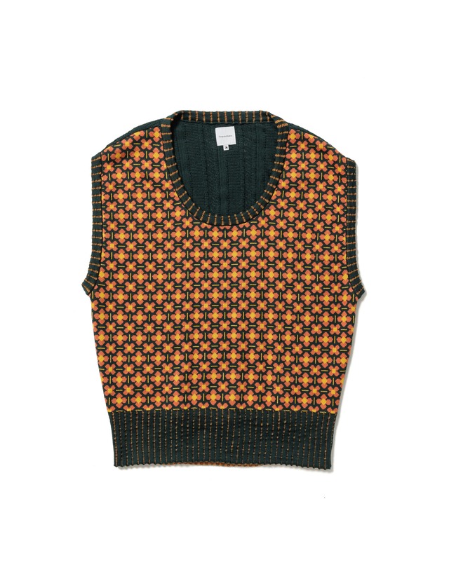 Sasquatchfabrix./24SS-KNN-003 “FLOWER2KNIT VEST(RASTA)