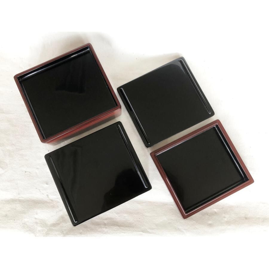 重箱 おせち 銀朱塗二段重内黒取皿二枚付 15cm 木製 漆塗り正月 弁当箱 重箱 おせち 銀朱塗二段重内黒取皿二枚付 15cm 木製 漆塗り正月 弁当箱