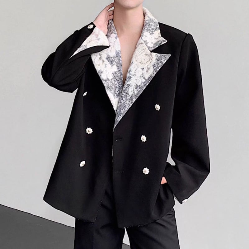 オープンカラー ダブルブレスト ジャケット 1color MOJ0128