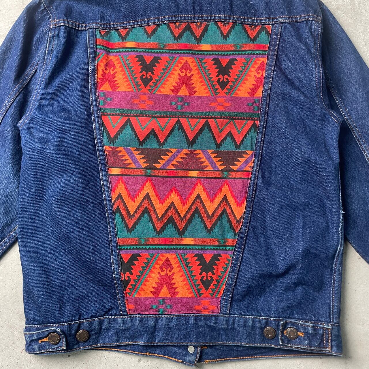 90年代 OUTERGEAR リメイク ネイティブ柄 デニムジャケット レディース  