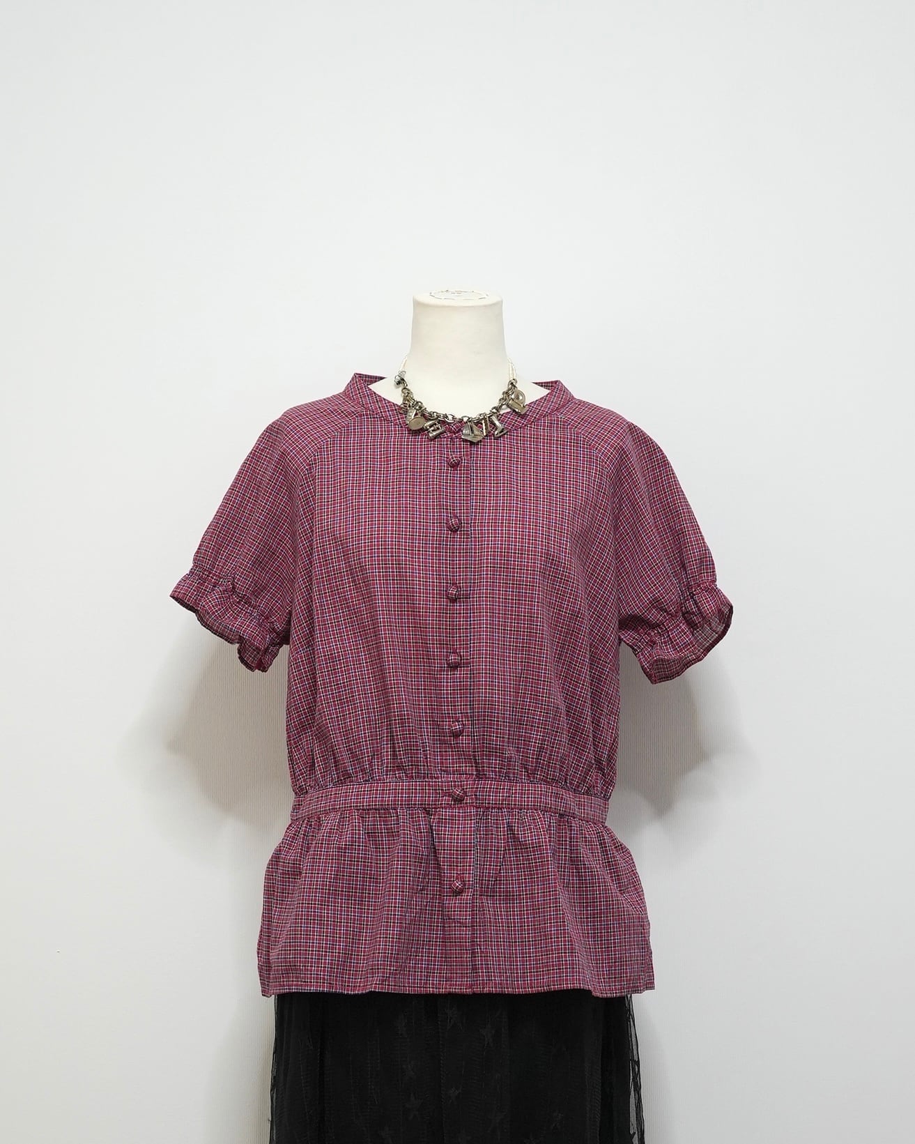 gingham check blouse