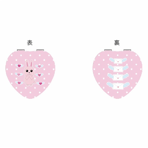 うさぎのラブレター2(折りたたみコンパクトミラー(ハート)A)