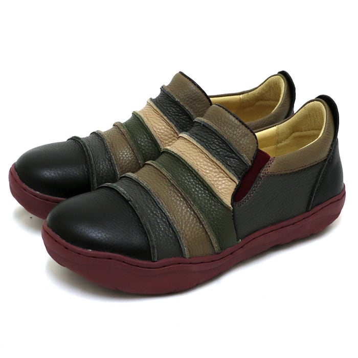 MLH2143【ﾚﾃﾞｨｰｽ】Estacion～エスタシオン～・ボーダーデザイン本革