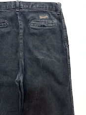 Wrangler "BLACK" DENIM SLACKS MADE IN USA Size W32L34→W33L33.5