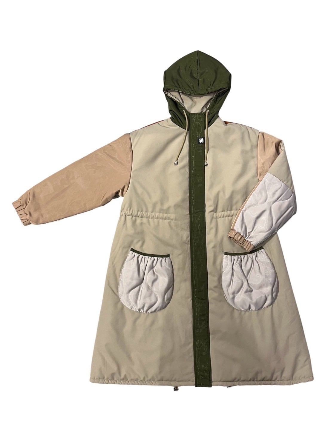 配色キルティングロングコート/NO.1258020