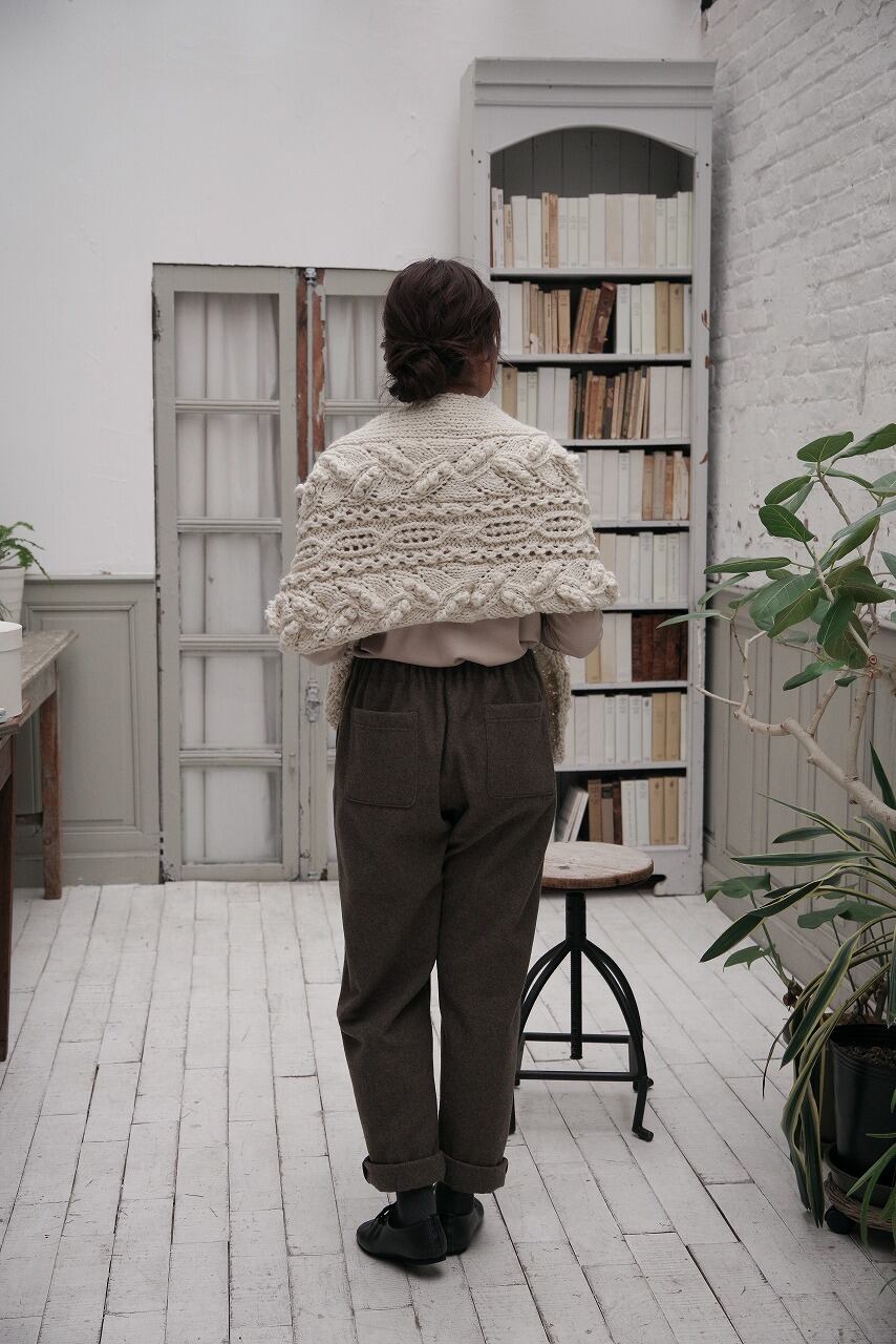 Hand Knitted Shawl (Leaf)