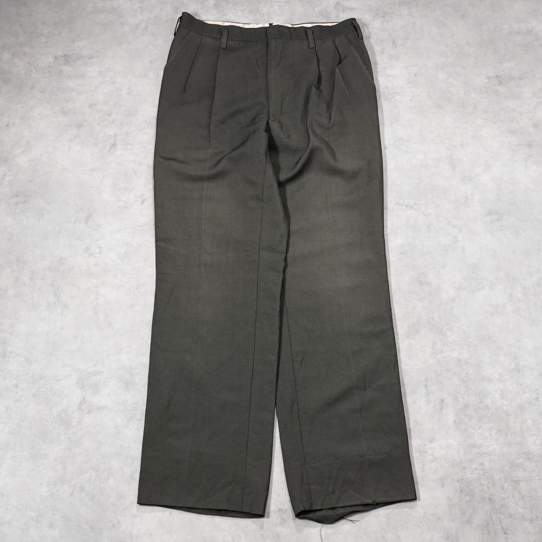 YSL イヴサンローラン W30 スラックスボトム 古着 80s 紺 21522