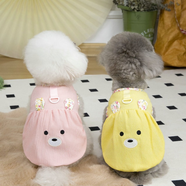 くまちゃんフェイスのバルーンワンピース　　3916