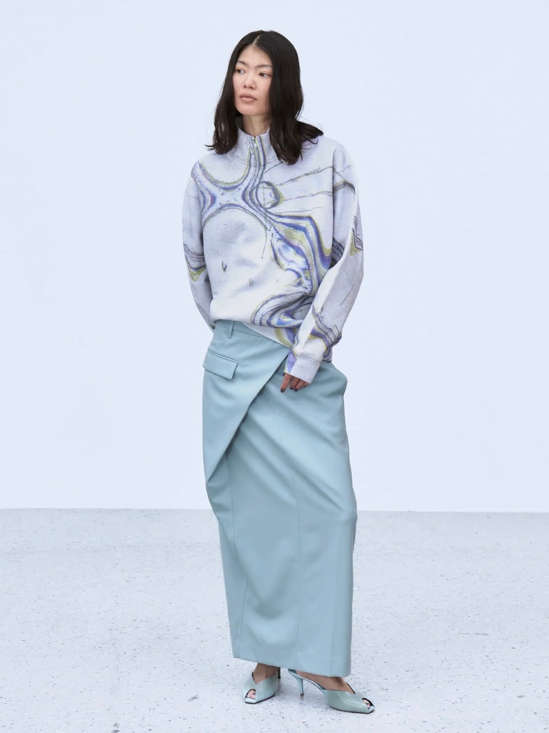 26SS】MUKCYEN ムッシャン / スカート /denim fascia mapping skirt