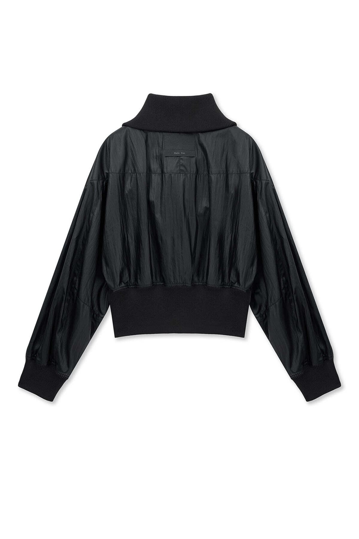 Matin Kim] SHINE CRINKLE ZIP BLOUSON IN BLACK 正規品 韓国ブランド