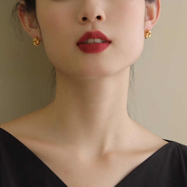 silver925 knot design pierce