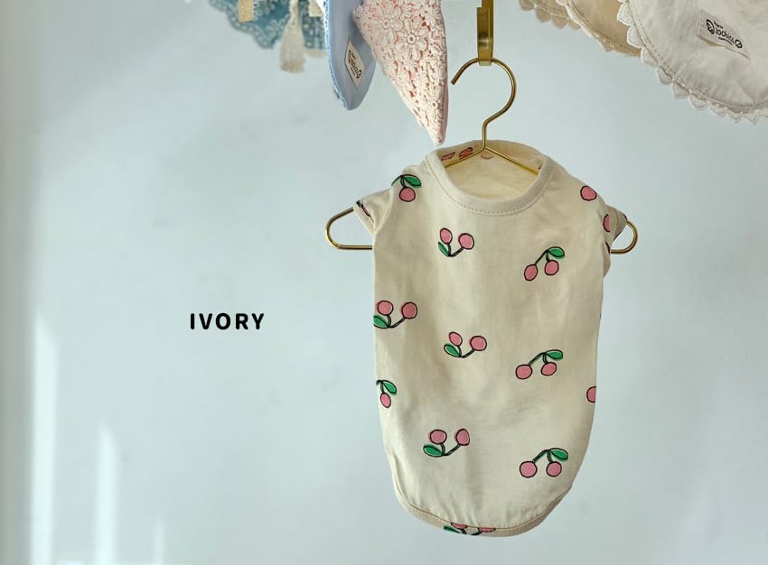 【SALE】cherry cherry t-shirt XS ~ XL 3color / 犬服 春夏 新作 ドッグウェア シンプル 犬 服 トップス 小型犬 中型犬 ワンコ服 top108