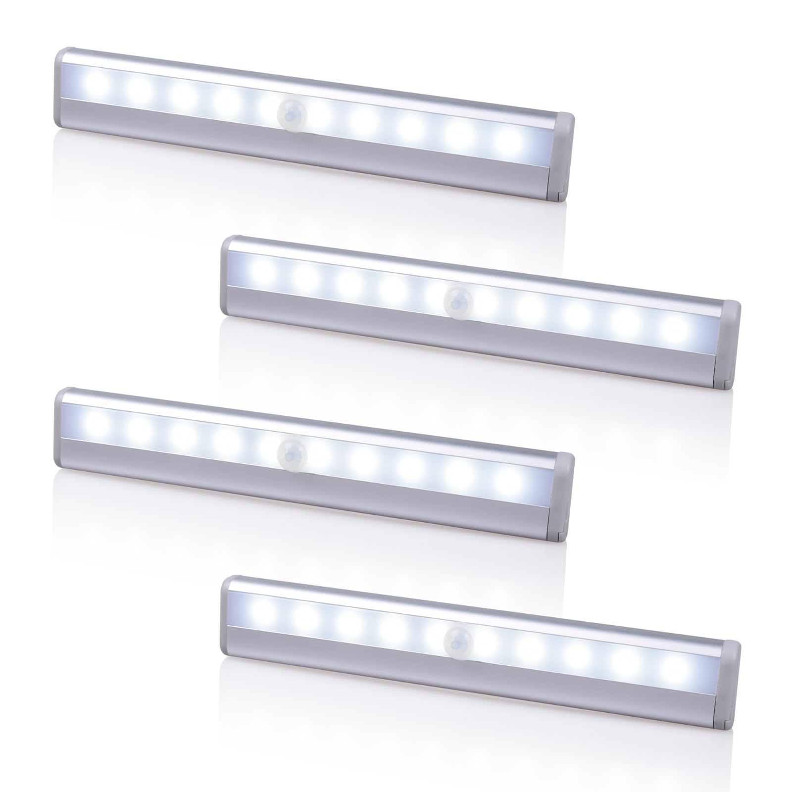 MOREFULLS LED ルームランプ 車内照明 人感センサーライト 高輝度 1500LM 8W 室内 作業灯 超高輝 車用 LEDライト 室内 倉庫照明 庫内灯 船 テントライト キャンピングカー 軽キャンパー トラック 電池入り 4本
