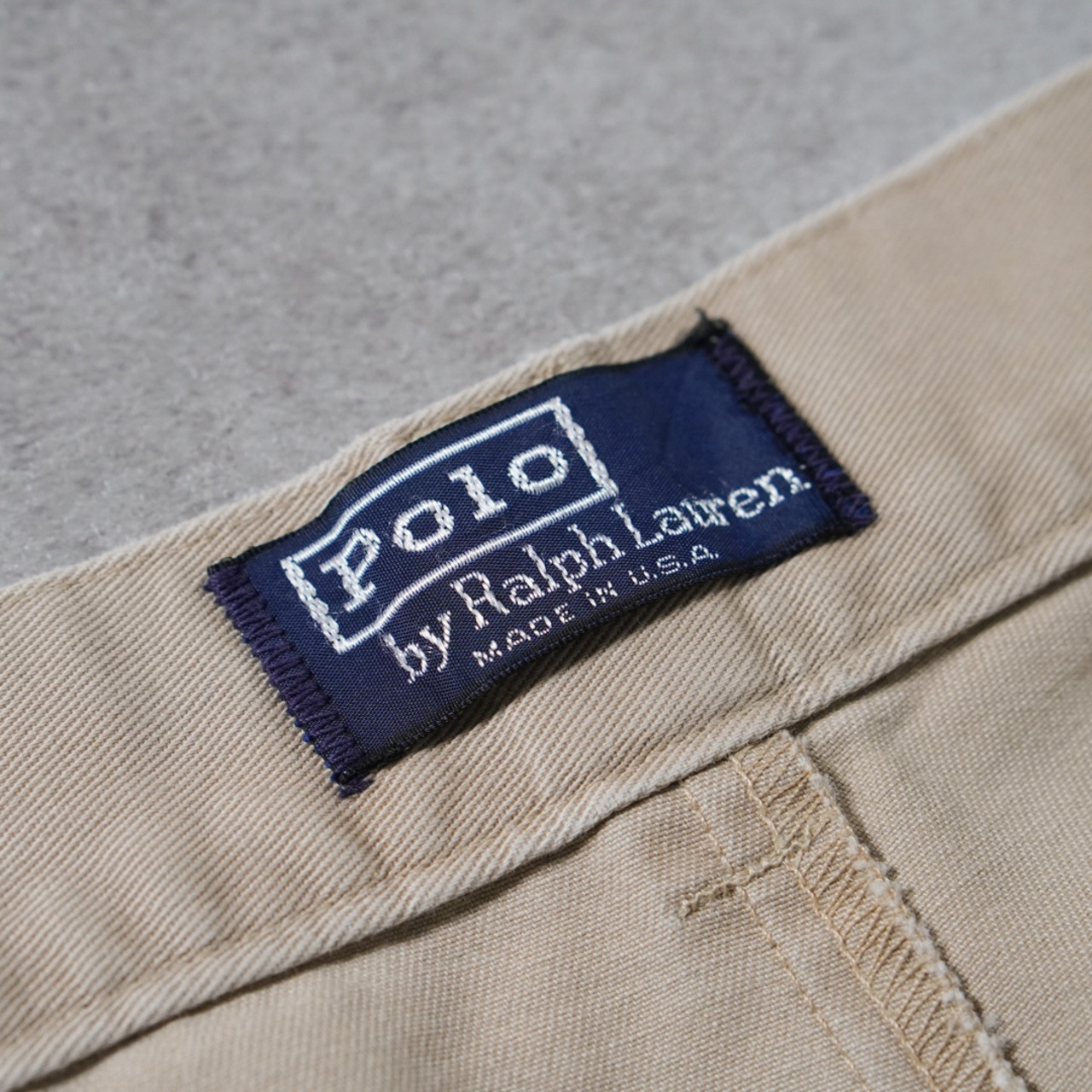 80s〜USA製 Polo by Ralph Lauren POLO CHINO "POLO U.S.A" TALON ZIP beige W34L30.5相当 古着 - 6