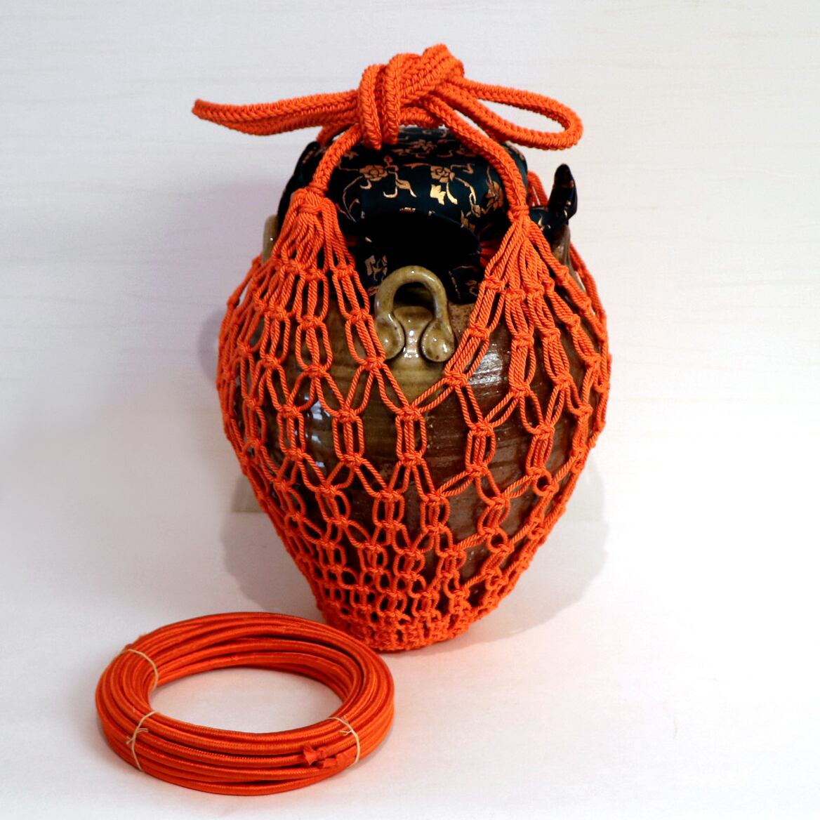 茶道具 高取焼 高取喜恵 文琳茶入 市松宝 仕覆 【公式通販】