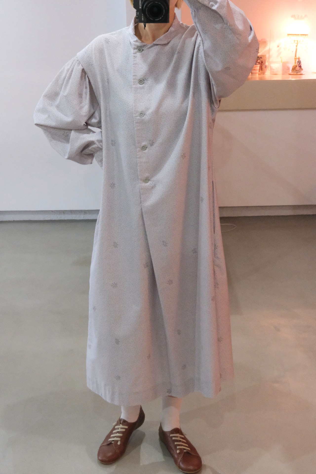 Marimekko floral print lavender gray dress