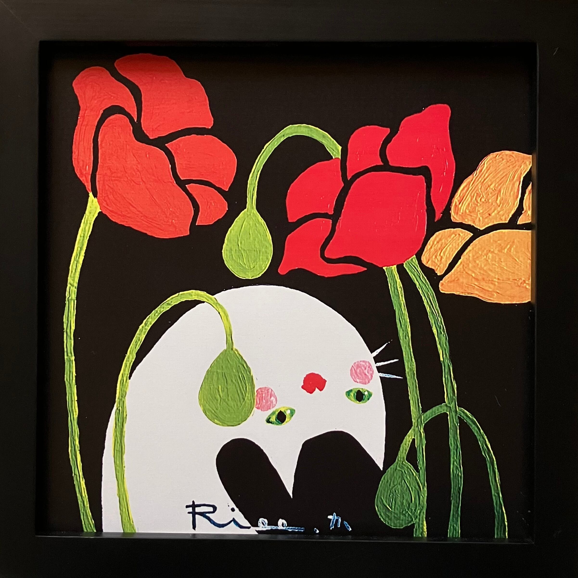 Suicat／原画 キャンバス 絵 絵画 アート イラスト 猫 白猫 | Riee .か