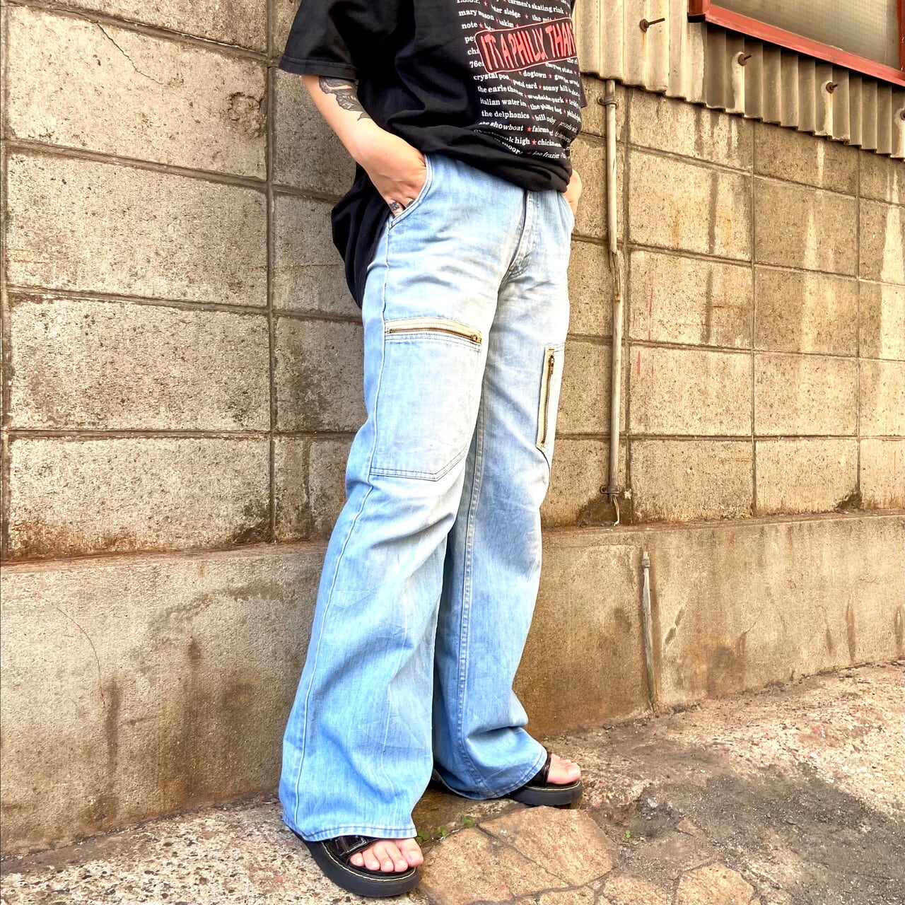 70s LEVIS646 フレア カット デニム パンツ TALON42-