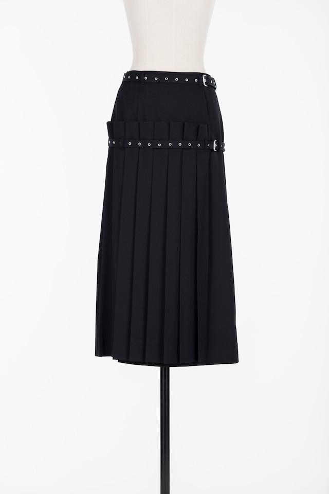 【25AW】FETICO フェティコ / Pleated wrap midi skirt