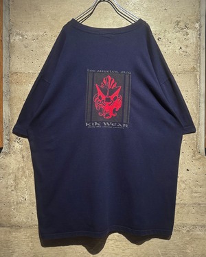 【Caka】90's “KIK WEAR” Graphic Print Vintage T-Shirt