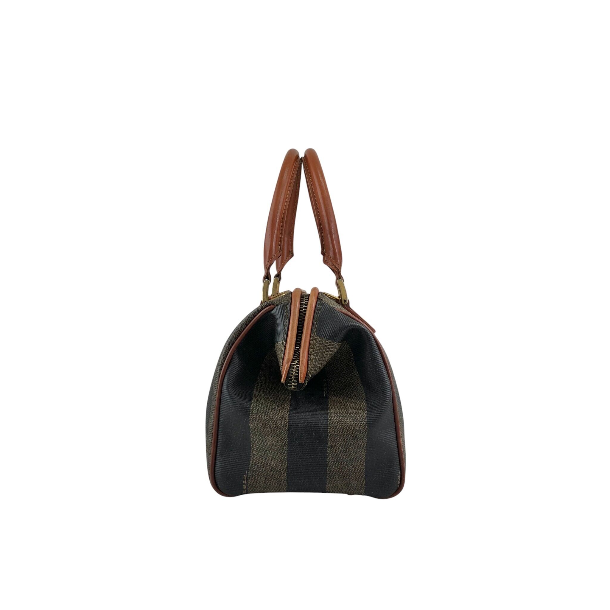 FENDI フェンディ ぺカン ショルダーバッグ ブラウン FFロゴ PVCレザー