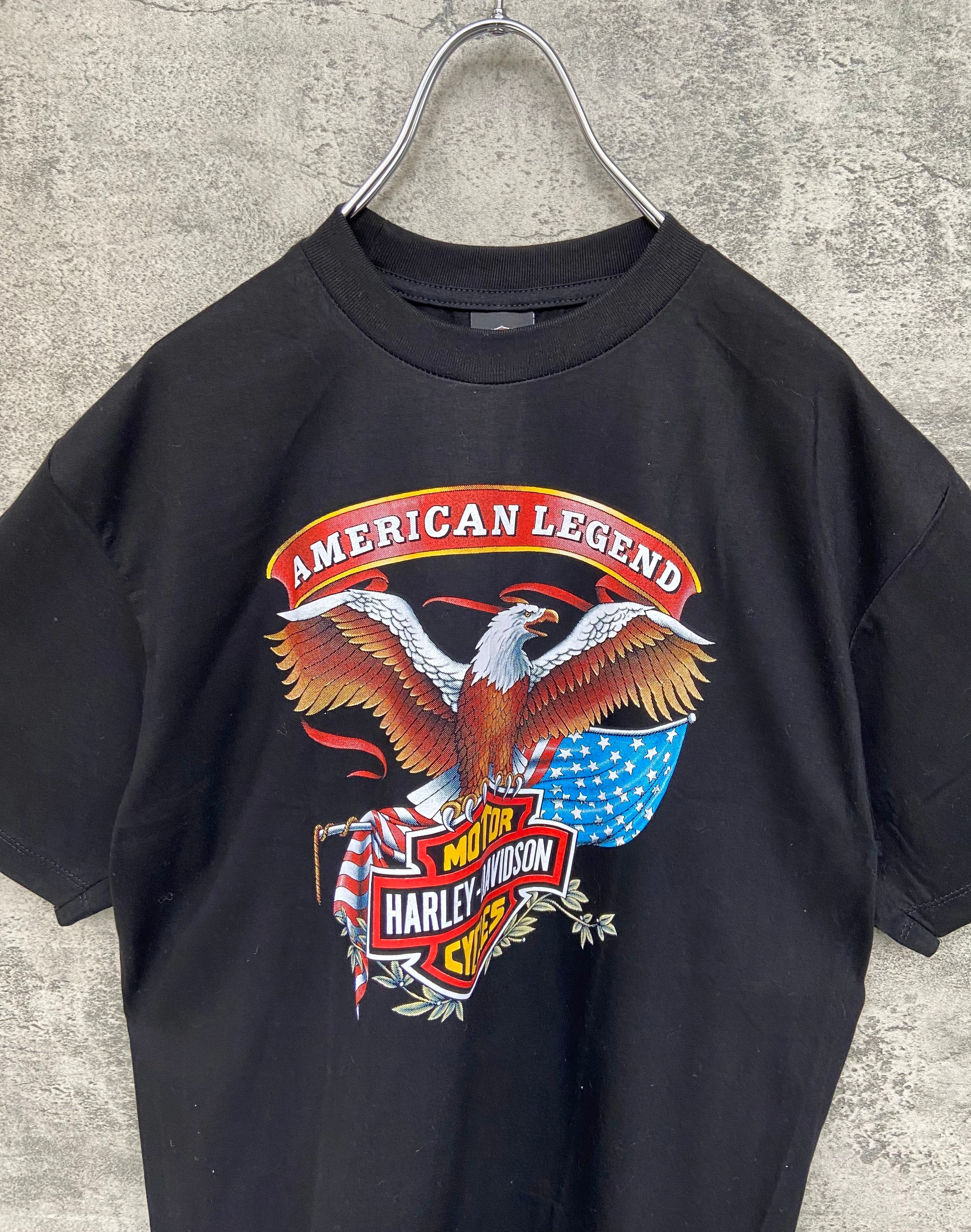 新品 HARLEY DAVIDSON/ハーレーダビットソン 両面ロゴTシャツ L ブラック
