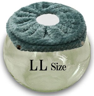 【LLサイズ】ブルーグリーン　チンチラ　デグー　砂浴び容器　飛び散り防止　ブラッシング効果  Chinchilla's glass ball for dust bath [LLsize] fluffy ring is [ blue green color] .