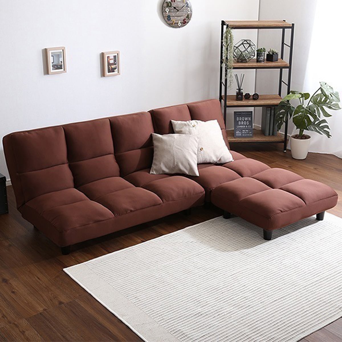 低反発14段階リクライニングソファレイアウト自由でローソファにも Moqua-モクア-インテリア寝具