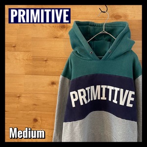 【primitive】ブランドロゴ プリント プルオーバー パーカー Mサイズ スケボー スケートボード アメリカ古着