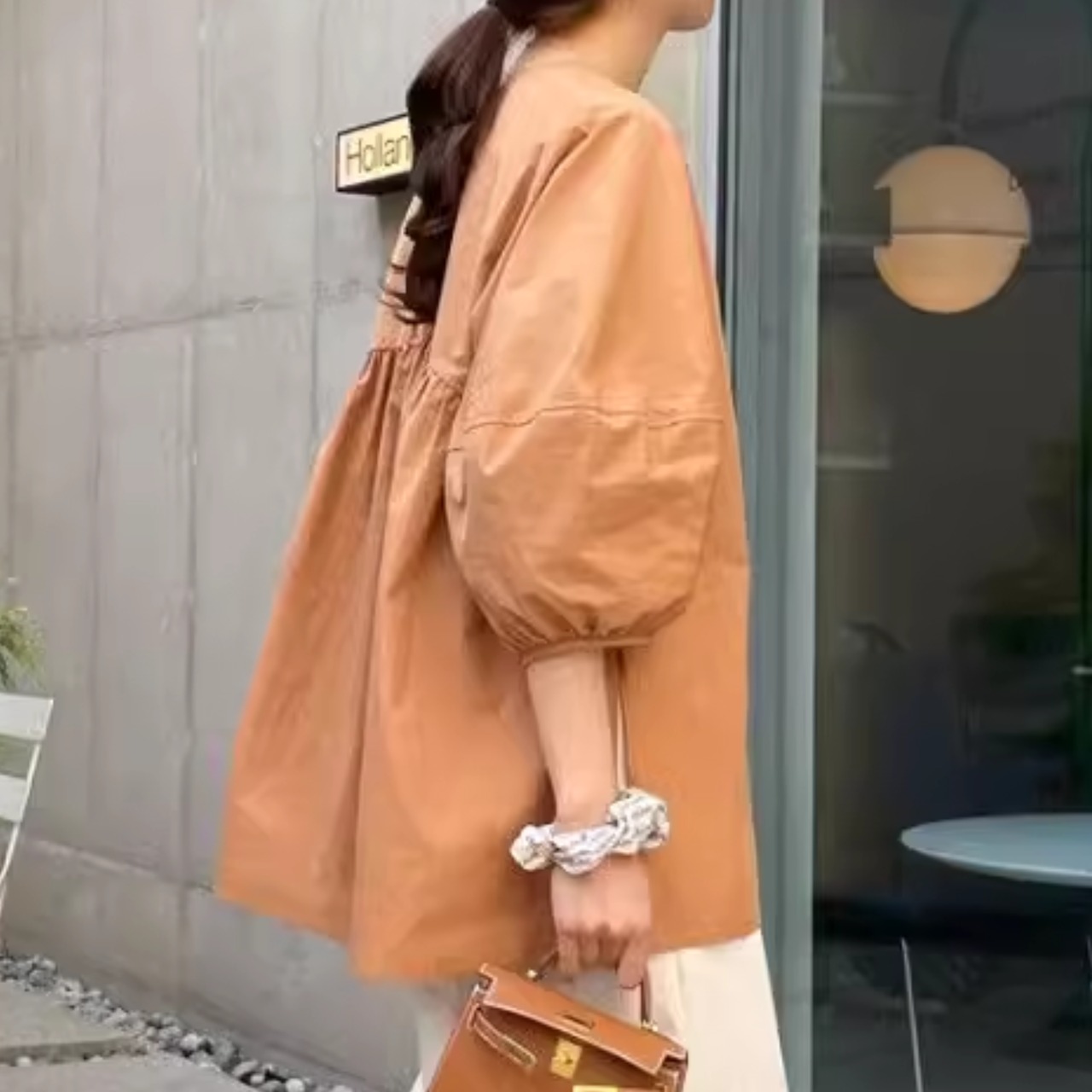 【ルーズパフスリーブベビードールシャツ】P00074