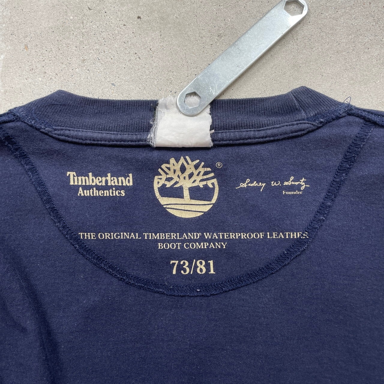 90年代 Timberland ティンバーランド ロゴプリント ロンT メンズM 古着 