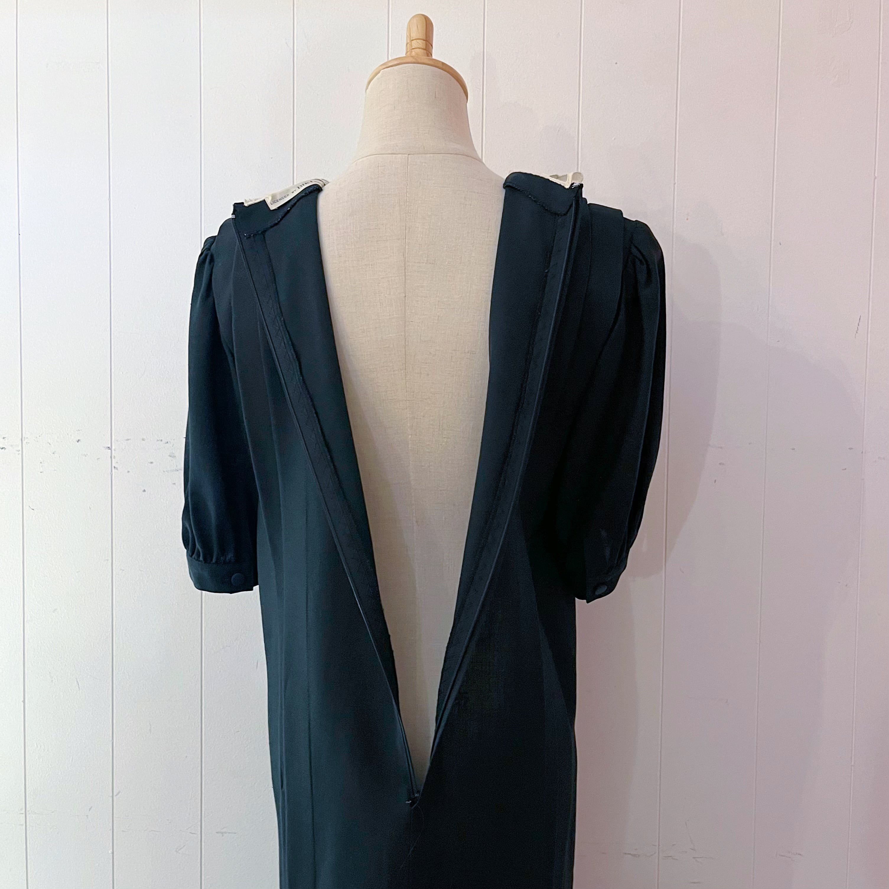 lace collar pleats black one-piece