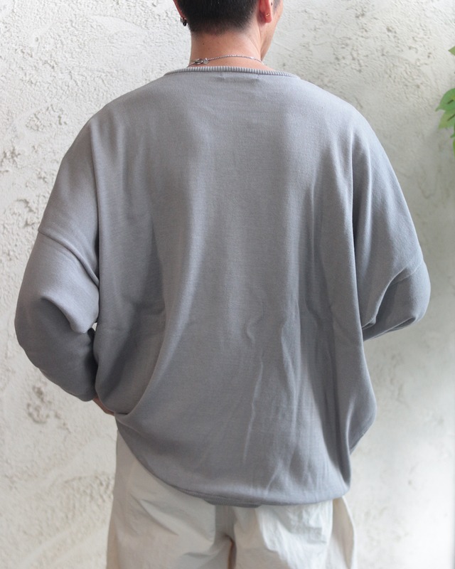 【NomA】ドルマンスリーブ コットン ハイゲージ クルーネック ニット　(250820)