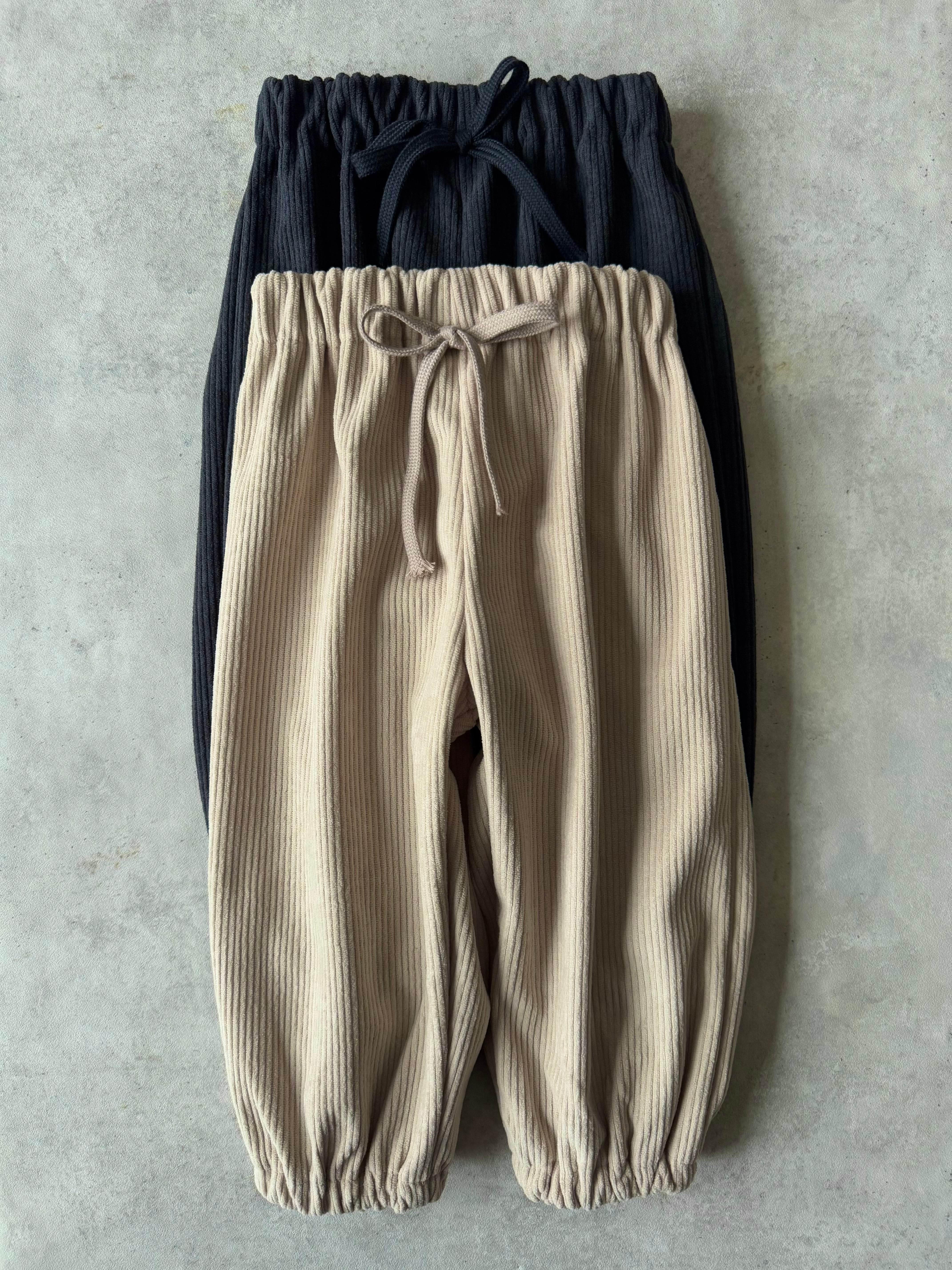 裏起毛リボンコーデゥロイジョガーパンツ(80〜130cm)3881